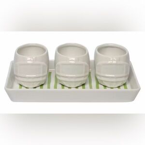 NIB Crofton Ceramic Football Tray with Bowls